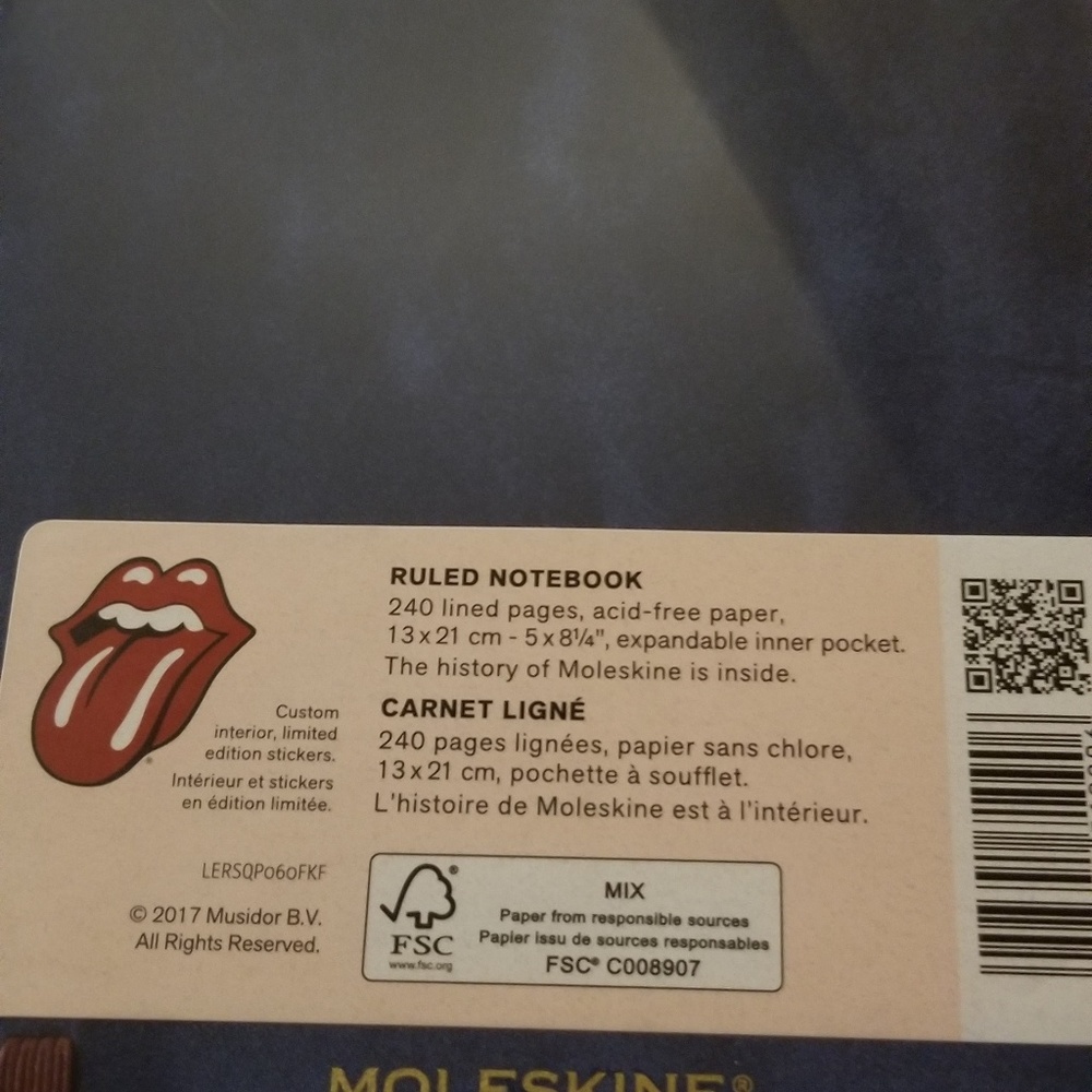 Nwt moleskine rolling stones m ruled notebook